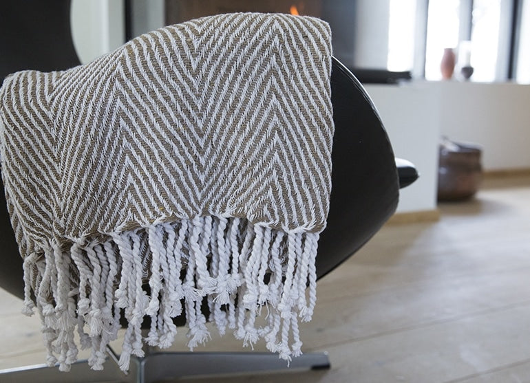 Bomullspledd i 100% bomull 135 x 200 cm. fra Rugs’N’More