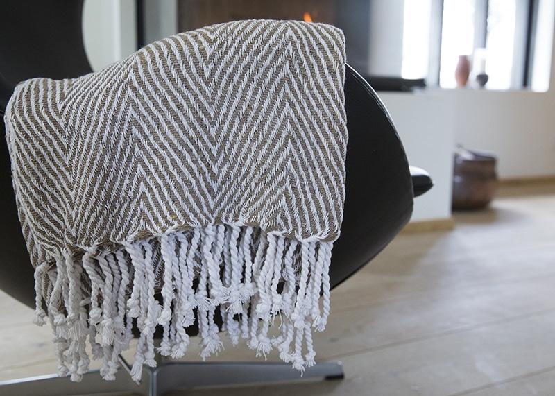 Bomullspledd i 100% bomull 135 x 200 cm. fra Rugs’N’More