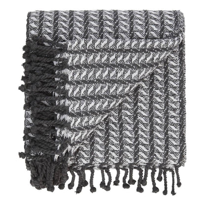 Bomullspledd med frynser i 100% bomull 135 x 200 cm. fra Rugs’N’More