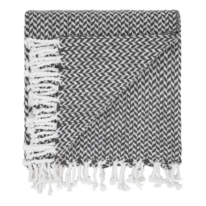 Bomullspledd med frynser i 100% bomull 135 x 200 cm. fra Rugs’N’More