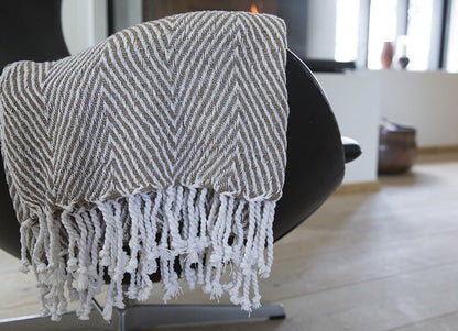 Bomullspledd i 100% bomull 135 x 200 cm. fra Rugs’N’More