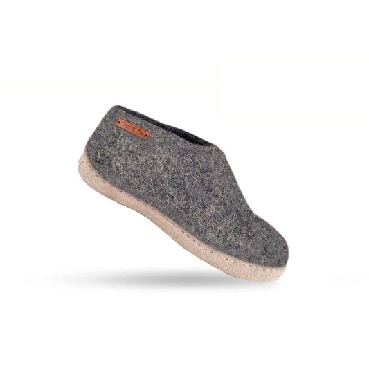 Ulltøfler Barn (100 % ren ull) – Modell Denim m/såle i skinn