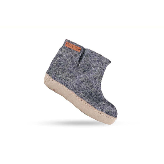 Ullstøvler Barn (100 % ren ull) – Modell Denim m/såle i skinn