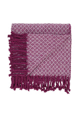 Plaid med frynser i 100% bomuld - 135 x 200 cm. fra Rugs’N’More