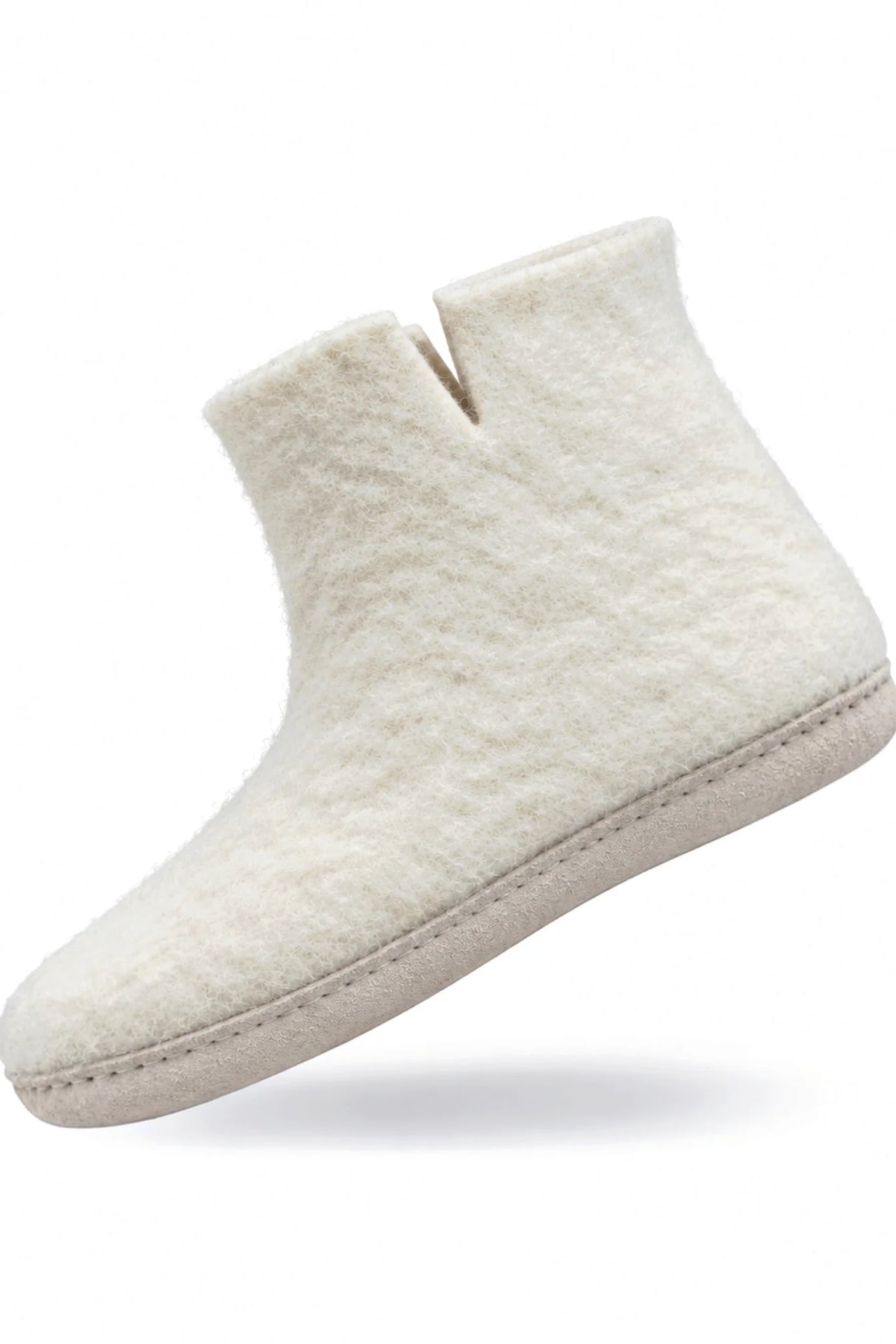 Ullstøvel (100 % ren ull) – Modell Beige m/såle i skinn