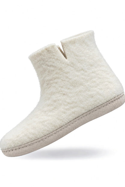 Ullstøvel (100 % ren ull) – Modell Beige m/såle i skinn