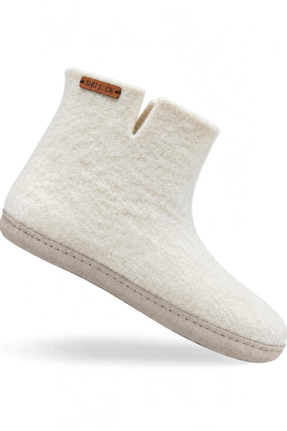 Ullstøvel (100 % ren ull) – Modell Beige m/såle i skinn