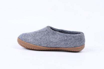 Ulltøfler m/høy hælkappe (100 % ren ull) – Modell Denim m/Gummisåle