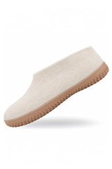 Ulltøfler med høy hælkappe (100 % ren ull) – Modell Beige m/Gummisåle
