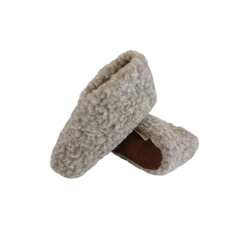 Fluffy ulltøffel (100% ren ull) – Modell Grå